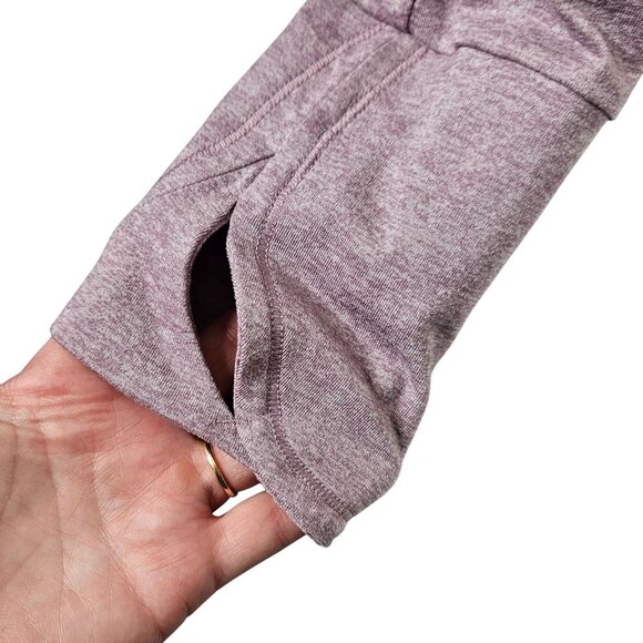 Athleta Womens Long‎ Sleeve Heathered Purple Thumbhole Athletic Top M Gorpcore - Picture 4 of 8
